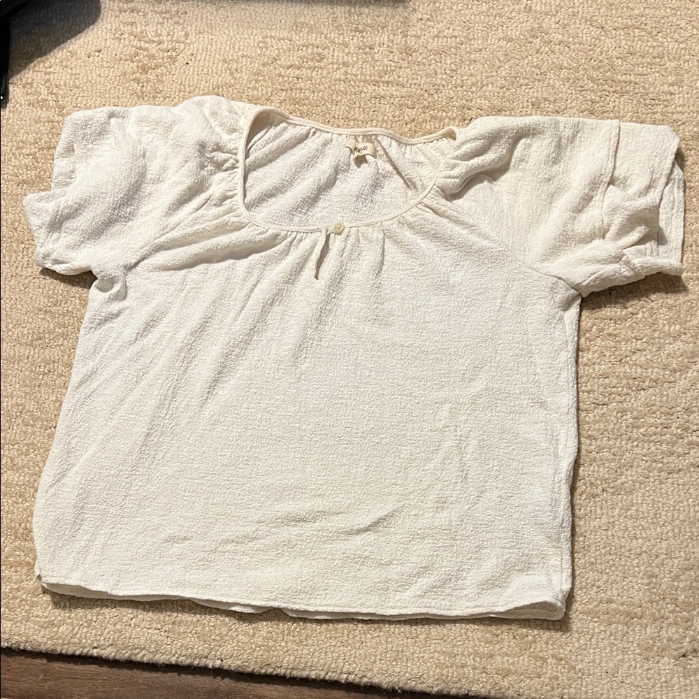 Madewell Textured Cream Knit Top